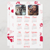  jaarkalender met rode pootafdrukken menu (Voorkant / Achterkant)