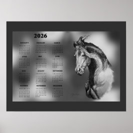 Jaarkalender Mooie Hengst Paard Poster