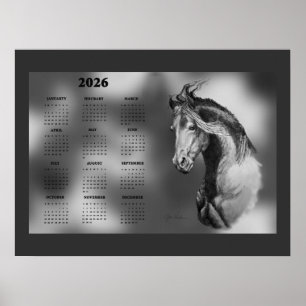 Jaarkalender Mooie Hengst Paard Poster