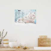Jaarkalenderposter Wolf in Sneeuw Waarde Poster (Keuken)