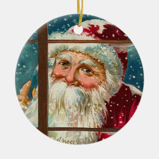 jaarkerst - sierplanten keramisch ornament (Voorkant)