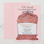 Jaarlijks bedrijf Sack of Crawfish Boil Party Kaart (Voorkant / Achterkant)