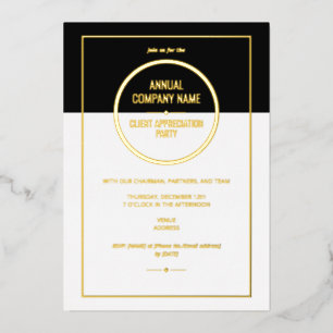 Jaarlijks Bedrijfs Waarderingsdiner Zakelijke Fees Folie Uitnodiging