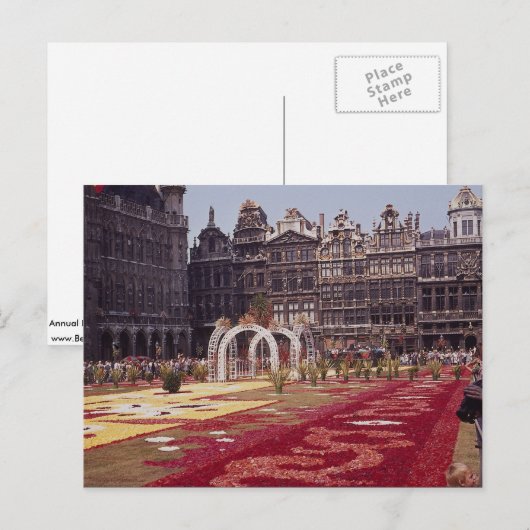 Jaarlijks bloemfestival in La Grande Place, Brusse Briefkaart (Voorkant / Achterkant)