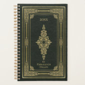 Jaarlijks  Elegant Olive Green Book Hoesje Planner (Voorkant)