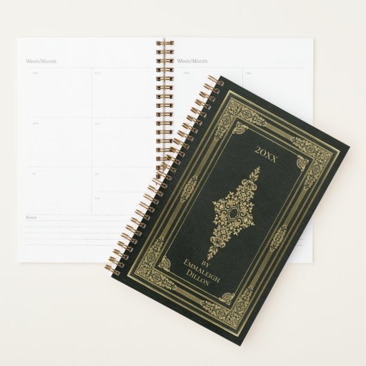 Jaarlijks  Elegant Olive Green Book Hoesje Planner (Display)