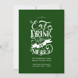 Jaarlijks Feest Eet Drink Be Merry Green Kaart