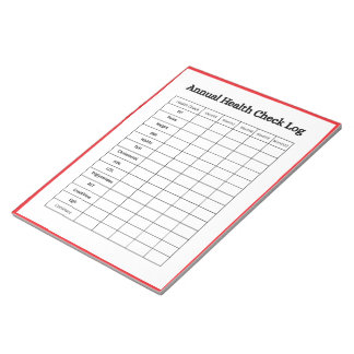 Jaarlijks Gezondheidscheck Logboek Ontwerp Notitieblok