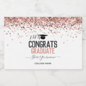 Jaarlijks Glitter Graduation Party Likeurfles Etiket (Enkel label)