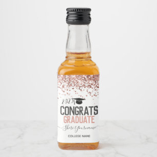Jaarlijks Glitter Graduation Party Likeurfles Etiket