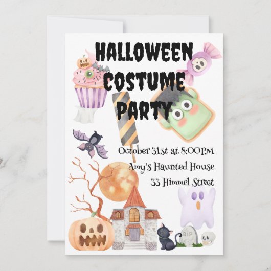 Jaarlijks Halloween kostuumfeest Kaart (Voorkant)