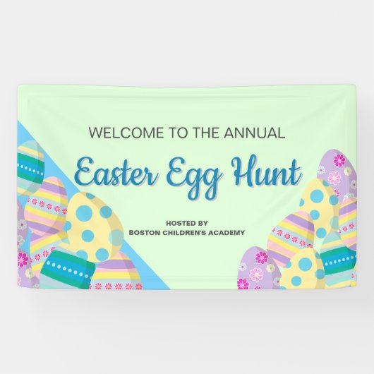 Jaarlijks jachtsignaal voor paaseieren in ontvangs spandoek (Horizontaal)