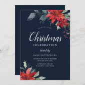 Jaarlijks Kerstfeest Corporate Gala Event Navy Kaart (Voorkant / Achterkant)