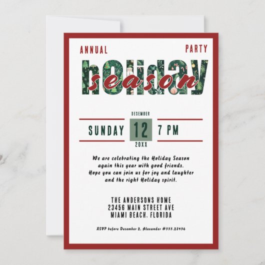 Jaarlijks kerstfeest kaart (Voorkant)