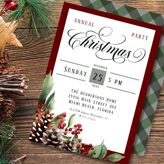 Jaarlijks kerstfeest kaart