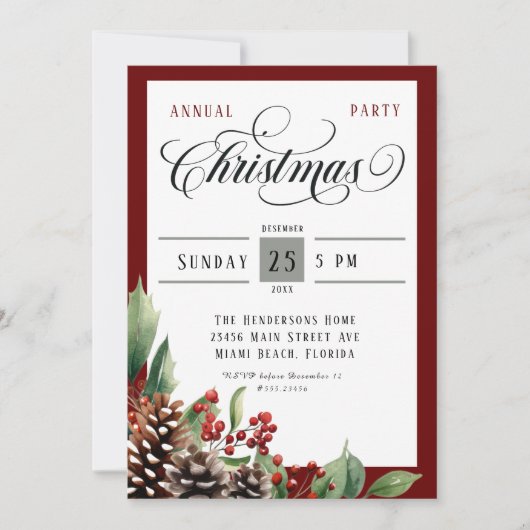 Jaarlijks kerstfeest kaart (Voorkant)