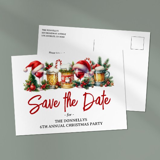 Jaarlijks kerstfeest Save the Date Aankondigingskaart
