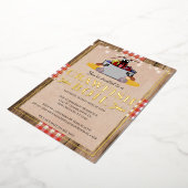 Jaarlijks kreeftfeest voor familie met rusticale p folie uitnodiging (Gedraaid)