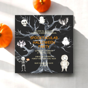 Jaarlijks leuk Familie Halloween feest Kaart