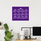 Jaarlijks Paarse Kalender 2024 Poster (Thuiskantoor)