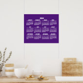 Jaarlijks Paarse Kalender 2024 Poster (Keuken)