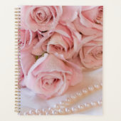 Jaarlijks, planner, aanpasbaar, bloemen en parels planner (Voorkant)