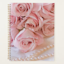 Jaarlijks, planner, aanpasbaar, bloemen en parels