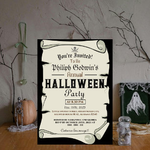 Jaarlijks Vintage Piratenrol Halloween-feest Kaart
