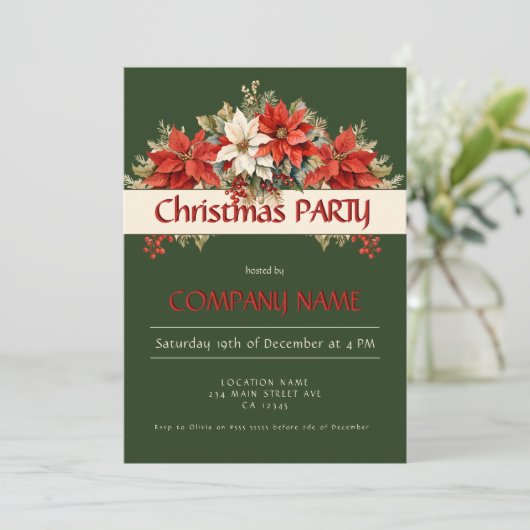 Jaarlijks zakelijk kerstfeest kaart (Staand voorkant)