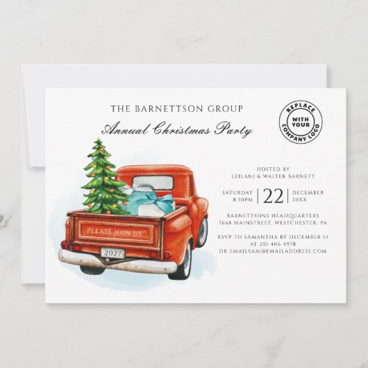 Jaarlijks Zakelijk Kerstfeest Kaart (Voorkant)