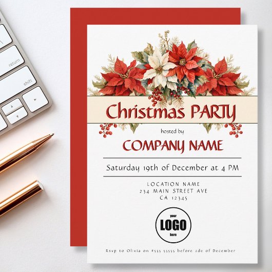 Jaarlijks zakelijk kerstfeest kaart