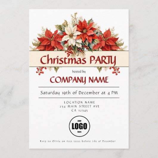 Jaarlijks zakelijk kerstfeest kaart (Voorkant)