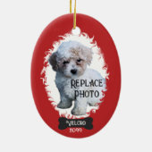 Jaarlijkse Afbeelding met kerstfoto's  voor kerstf Keramisch Ornament (Achterkant)