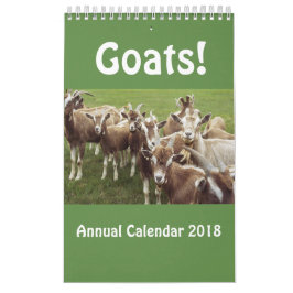Jaarlijkse agenda 2018 voor geiten kalender