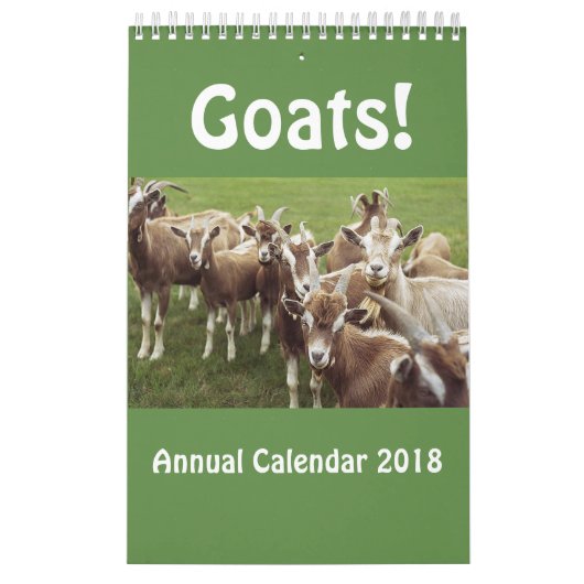 Jaarlijkse agenda 2018 voor geiten kalender (Hoes)