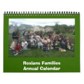Jaarlijkse agenda voor Roxians Families Kalender (Hoes)