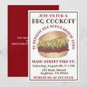 Jaarlijkse BBQ Pork Barbecue Sandwich Cookoff Cook Kaart (Voorkant / Achterkant)