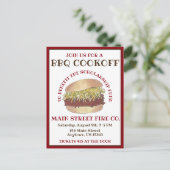 Jaarlijkse BBQ Pork Barbecue Sandwich Cookoff Cook Uitnodiging Briefkaart (Staand voorkant)