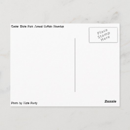 Jaarlijkse buffalo Roundup in Custer State Park Briefkaart (Achterkant)