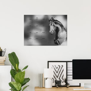 Jaarlijkse Calentar Mooie Hengst Paard Poster