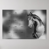 Jaarlijkse Calentar Mooie Hengst Paard Poster (Voorkant)