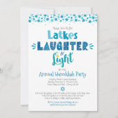 Jaarlijkse Chanoeka Party Fun Latkes Lachlicht Kaart (Voorkant)