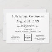 Jaarlijkse Conference Classic Black Kaart (Achterkant)