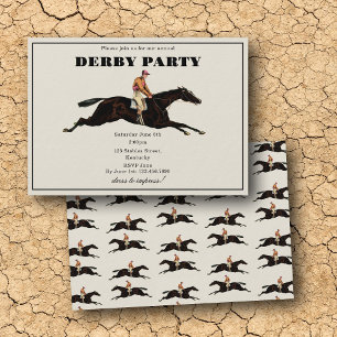 Jaarlijkse Derby Party Renpaard Equestrian Racing Kaart