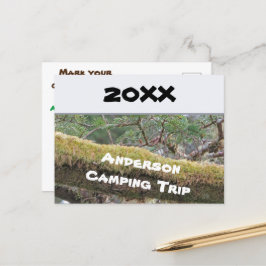 Jaarlijkse Familie Camping Reis Vakantie Aankondig Briefkaart