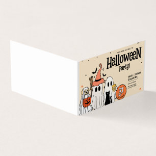 Jaarlijkse familie carving party Halloween Kaart