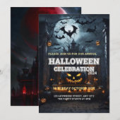 Jaarlijkse Familie Pompoen Carving Party Halloween Kaart (Voorkant / Achterkant)