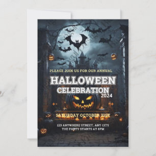 Jaarlijkse Familie Pompoen Carving Party Halloween Kaart