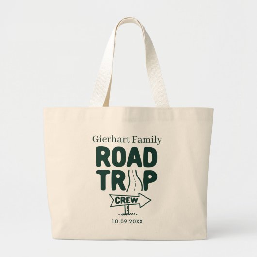 Jaarlijkse familie Road Trip Custom Vakantie Grote Tote Bag (Voorkant)