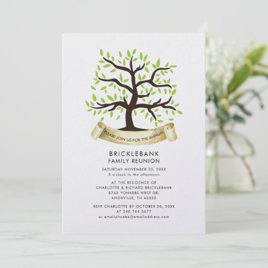 Jaarlijkse familie samenkomen neven partij kaart (Staand voorkant)